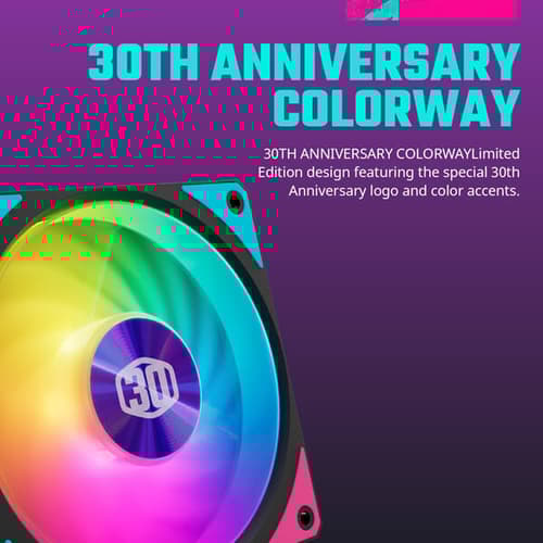 Cooler Master Mobius 120P ARGB 30th Anniversary Edition Cabinet Fan (Single Pack) - Black